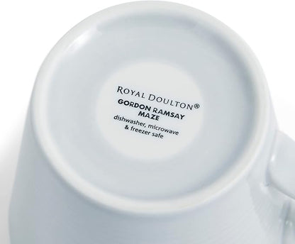 Royal Doulton Exclusively for Gordon Ramsay Maze Light Grey Mug, Set of 4, 13.5 oz