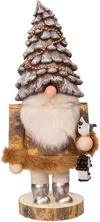 Kurt Adler 10-Inch Wooden Rustic Glamour Gnome Nutcracker