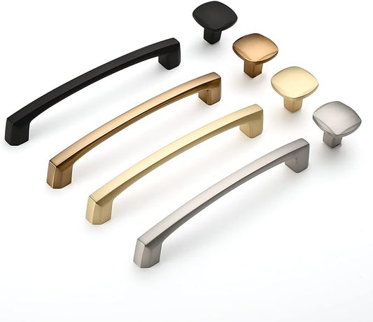 AOOTOCH 10 Pack 1 Inch Square Brushed Gold Cabinet Knobs for Cabinets  Dressers