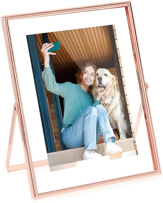 7-inch photo frames for wedding gift, for image sizes (4 x 6, 3 x 5, 2 x 3), beautiful adjustable metal floating photo frame, elegant gift for decoration