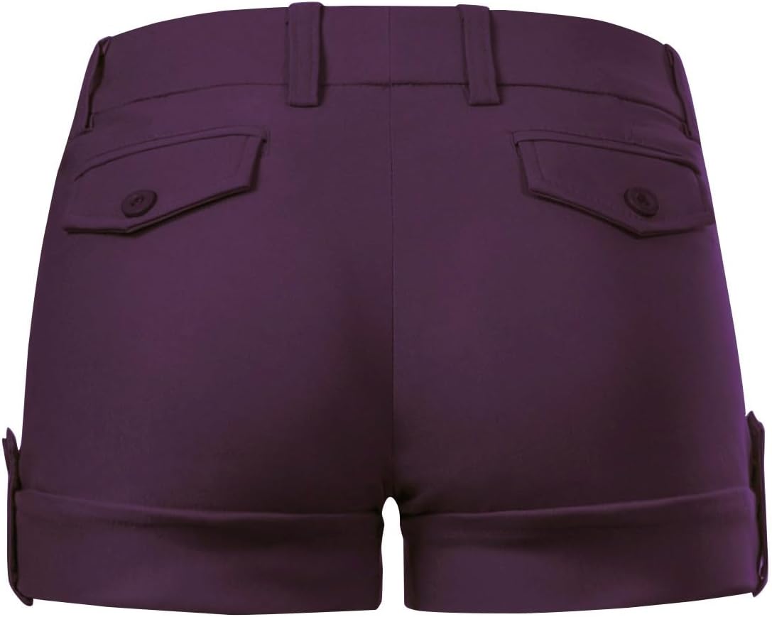 Design by Olivia Women's Comfort Modern City Cuffed Shorts with Pockets