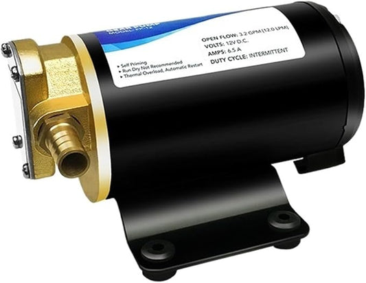 DC 12V 24V Electric High Pressure Gear Oil Fuel Pump Self-priming Diesel Pump Oil Suction Truck Refuel Pump Micro-suction FP-12(12V)