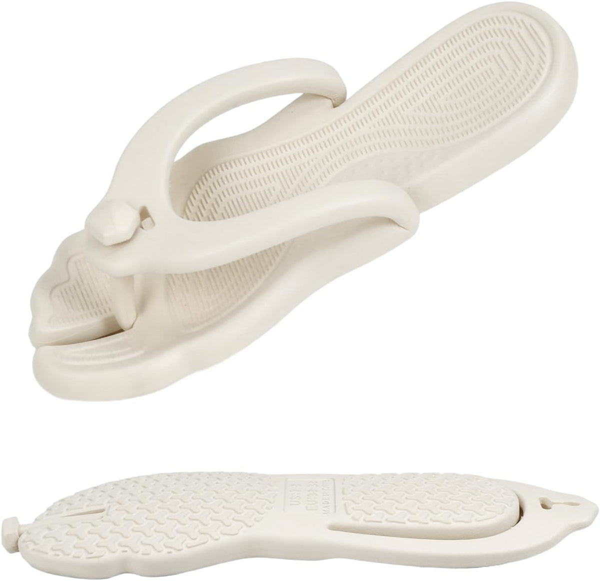 Rosoz Flip Flops for Women Men Foldable Travel Slippers Lightweight Shower Shoes Non-Slip Quick-Dry Bathroom Camp Beach Sandals