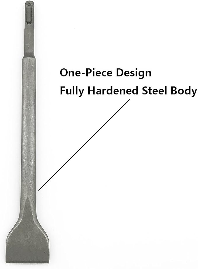 1-12 Inch SDS-Plus Tile  Concrete Thinset Scaling Chisel Bit for Floor and Wall Tile Concrete Mortar Thinset Brick 10 Inch Long Flat Chisel Bit 40 x 250mm (1.5" x 10") Chipping Bit