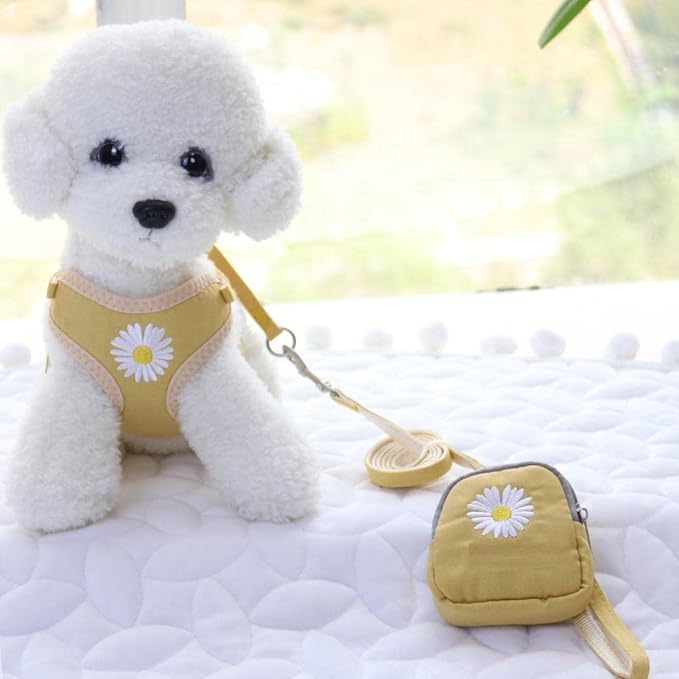 Dog Cat Harnesses Set Dog Harness and Leash Set Breathable Adjustable Bag Pet Harness for Small Medium Dog Cats Vest Dog Supplies E S