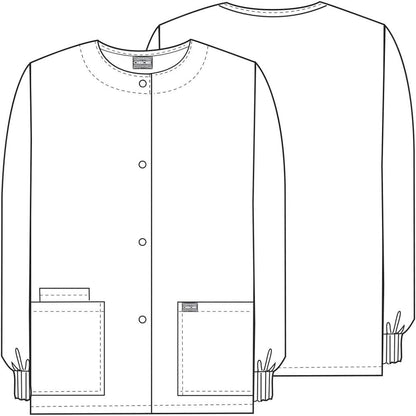 Cherokee scrubs jacket for women, Snap Front Warm-Up Jacket with 3 Pockets and Easy Care - 4350.