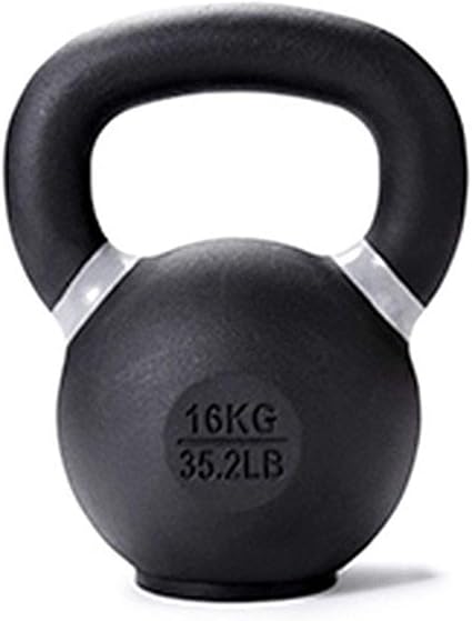 AGYH Black Cast Iron Kettlebell, Rubber Base, 4kg  8kg  12kg  16kg Home Gym Muscle Strength Training Equipment (Size : 16KG35.2LB)
