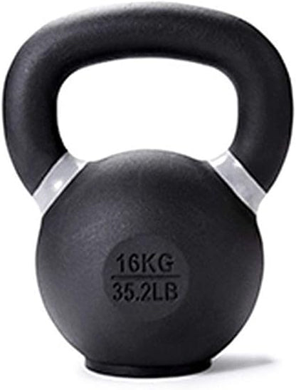 AGYH Black Cast Iron Kettlebell, Rubber Base, 4kg  8kg  12kg  16kg Home Gym Muscle Strength Training Equipment (Size : 16KG35.2LB)