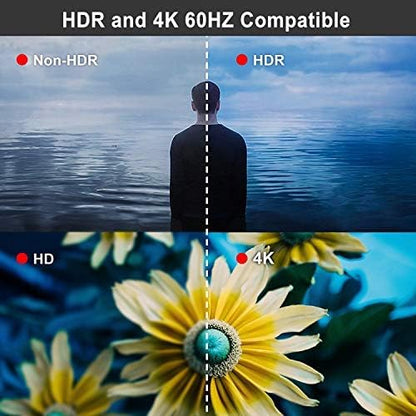J-Tech Digital 4K 60Hz HDMI Audio Extractor Converter SPDIF  3.5MM Output Supports HDMI 2.0, HDCP 2.2, 1080P120Hz, 1080P144Hz, Dolby DigitalDTS Passthrough CEC, HDR10 JTD18G-H5CH