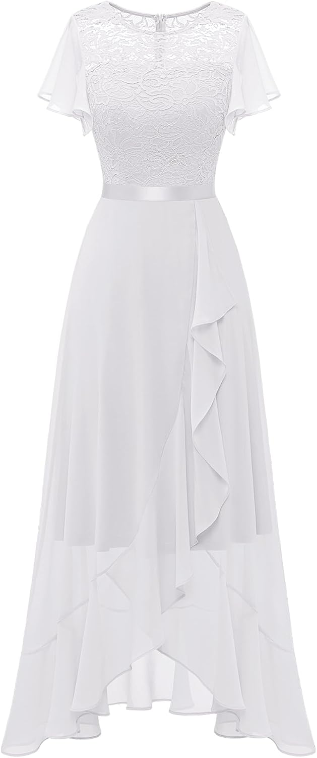 BeryLove Formal Dresses for Women 2026 Wedding Guest with Slit Cocktail Elegant Lace Long Prom Dress