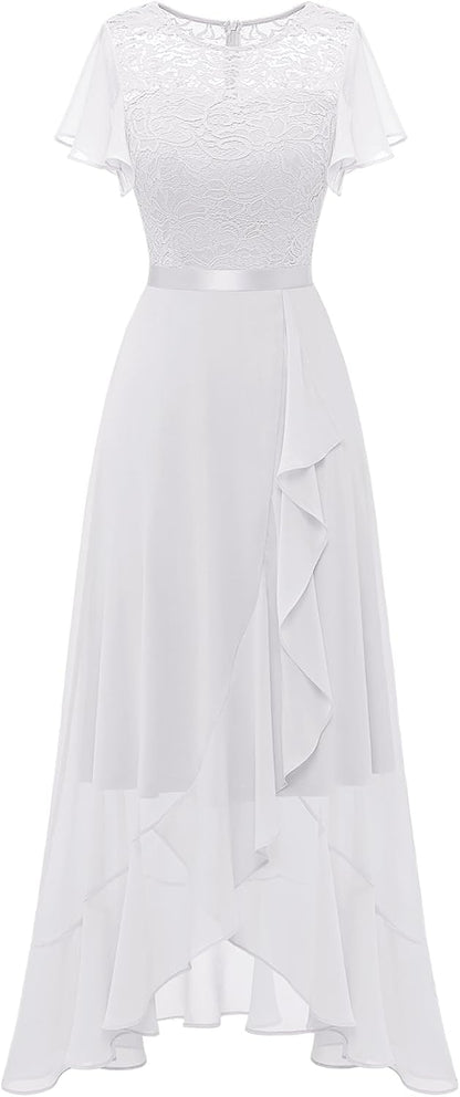 BeryLove Formal Dresses for Women 2026 Wedding Guest with Slit Cocktail Elegant Lace Long Prom Dress