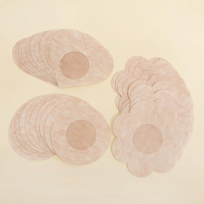 Women Satin Cloth Nipple Cover Pads Sexy Breast Adhesive Invisible Top Tape Anti-Bump Disposable Breast Paste( 10 PC )