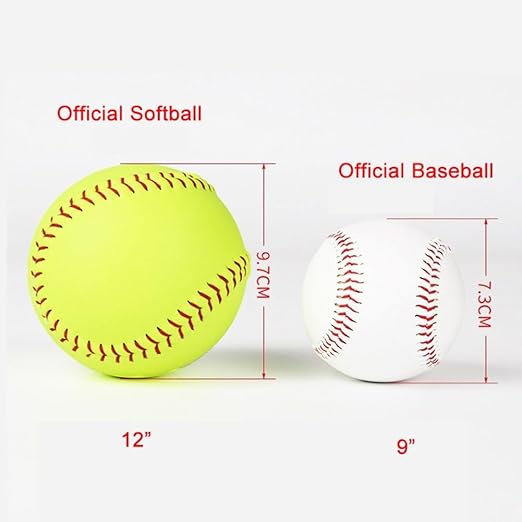 Official Size Softballs 12" Softballs Fastpitch Practice Softballs, Unmarked & Leather Covered Training Ball for Games, Practice and Training