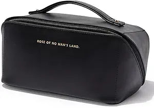 Customized PU Leather Toiletry Bag, Large Capacity, Portable Makeup Organizer (Black)