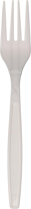 Karat U2030W 7" PP Extra-Heavy Weight Disposable Fork, White (Pack of 1000)