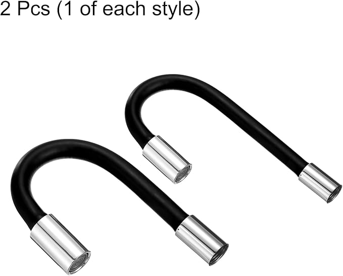 uxcell 2pcs Foaming Extension Tube, Faucet Lengthen Extender, Sink Drain Extension Tube, Bathroom Faucet Extender, Extension Flexible Water Hose Adapter Gray (30cm/50cm)