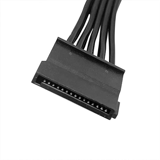 Suyitai SATA SSD Power Supply Cable Conductor and Wire Line for EVGA 1000 GQ 80 Gold 1000W 6 Pin 1 to 3 PSU 6-Pin to 3X Power Cable 18AWG(Input: 6pin, Output: 3X SATA 15pin)(73cm28.7in)