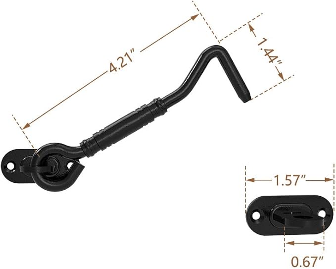 Homlux Heavy Duty Latch Lock Sliding Door Matte Black Privacy Barn Door Latch for Garage Gates and Shed Doors 1PCS