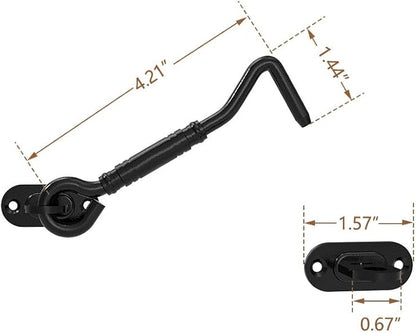 Homlux Heavy Duty Latch Lock Sliding Door Matte Black Privacy Barn Door Latch for Garage Gates and Shed Doors 1PCS