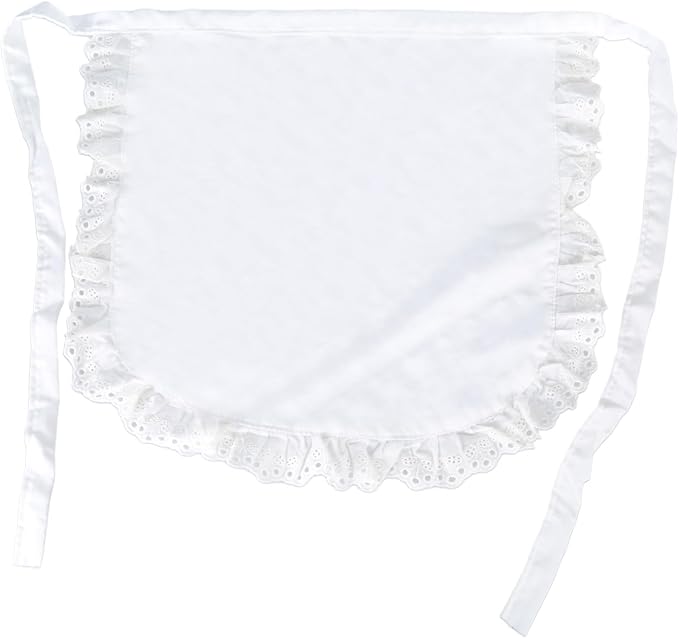 hejhncii Maid Cosplay Apron Costume Half Waitress Servant Costume Girls Waist White Apron