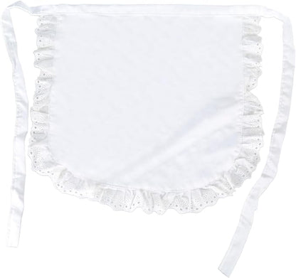 hejhncii Maid Cosplay Apron Costume Half Waitress Servant Costume Girls Waist White Apron