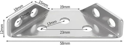 10pcs Universal Furniture Corner Connector Stainless Steel Corner Brace Without Screws Heavy Duty Angle Shelf Brackets for Wood