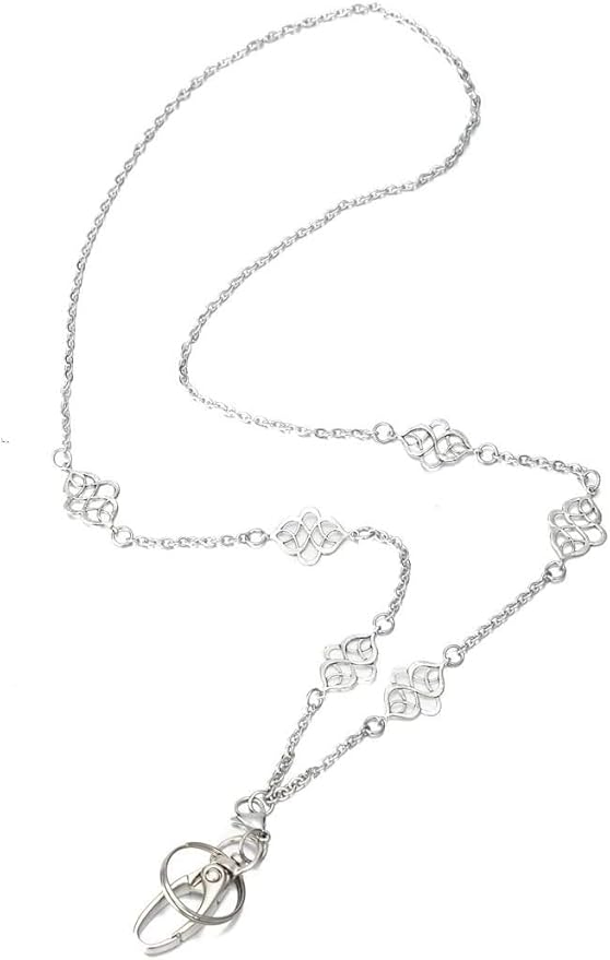 2 Pack Women's Fashion Lanyard Necklace Chain Lanyard Super Strong for Keys Badge Holder (06)