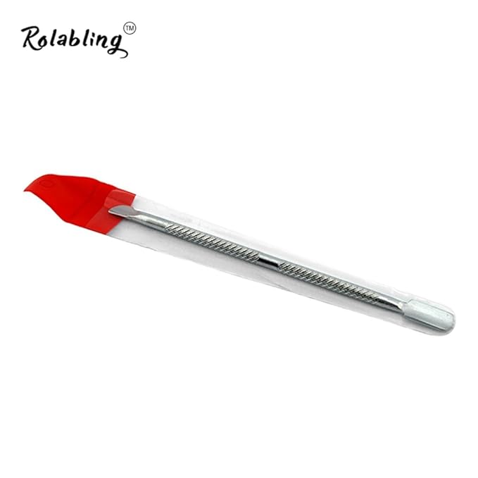 Nail Cuticle Pusher and Spoon Cleaner Professional Stainless Steel Double Ended Cuticle Remover Nail Cutter Manicure Pedicure Nail Care Tool (size-1)