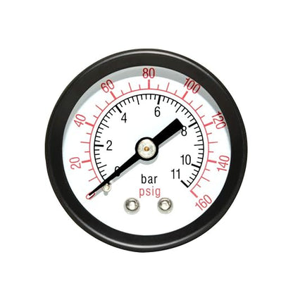 Beduan Air Pressure Gauge for Air Compressor 1-12" Dial Center Back Mount, 18" NPT,0-160 Psi