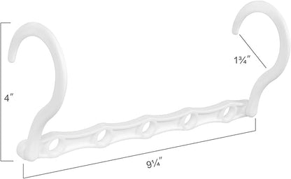 Timirog Space Saving Hangers Closet Organizers, Sturdy Plastic Magic Hangers Space Saver Wardrobe Clothes Hangers Organizer White, 6 Pack