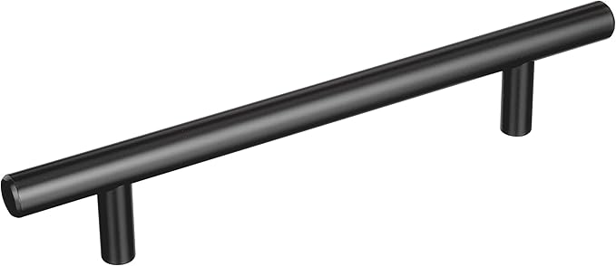 Amerock Bar Pulls 5-1/16 inch (128mm) Center-to-Center Matte Black Cabinet Pull, BP40517MB