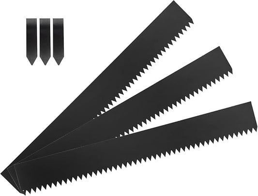 TMEE Landscape Edging Border 46 inch Strips, 6 inch Depth Hammer in Metal Edging for Landscaping with Clips 3 Pack