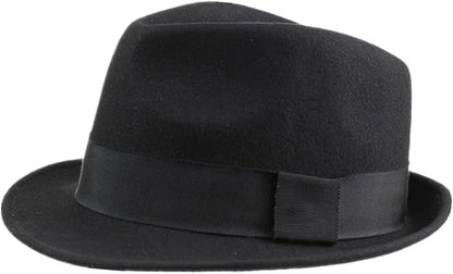 Home Prefer Men's Wool Felt Winter Hat Short Brim Fedora Hat