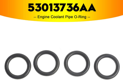 Engine Coolant Pipe O-Ring 53013736AA for 5.7L & 6.4L Engines Only, 4pc, For Chrysler 300 2005-18, for Dodge Durango 2011-17, Charger 2006-17, Challenger 2009-18, Grand Cherokee 2005-18
