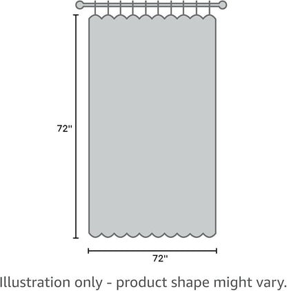 Basics Water Resistant 8-Gauge PEVA Shower Curtain Liner with Metal Grommets and Plastic Hooks, 72"L x 72"W, Clear