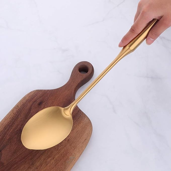 Serve Spoon,Gold 14.69 inch Long Handle Cooking Utensil Kitchen Tool by BUY THINGS!