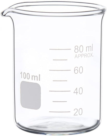 Glass Measuring Low Form Beaker Set 50ml 100ml 250ml Borosilicate Lab Beaker Set ...