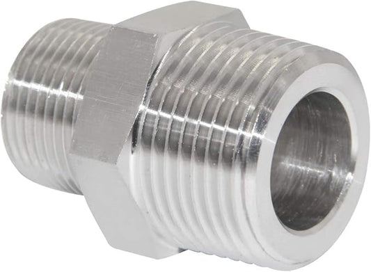 JoyTube Reducing Hex Nipple, 1" x 34" Male NPT Threaded Reducing Nipple Fitting, 304 Stainless Steel Pipe Fitting
