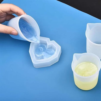 2 Pcs Silicone Measuring Cups, 100ml Clear Non-Stick Mixing Cup, Measuring Cups Tool with Precise Scale for Making Handmade Craft 100ML