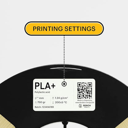 KODAK PLA Plus 3D Printer Filament, 1.75mm - 0.02 mm, 750g (1.7lbs) Spool, Red