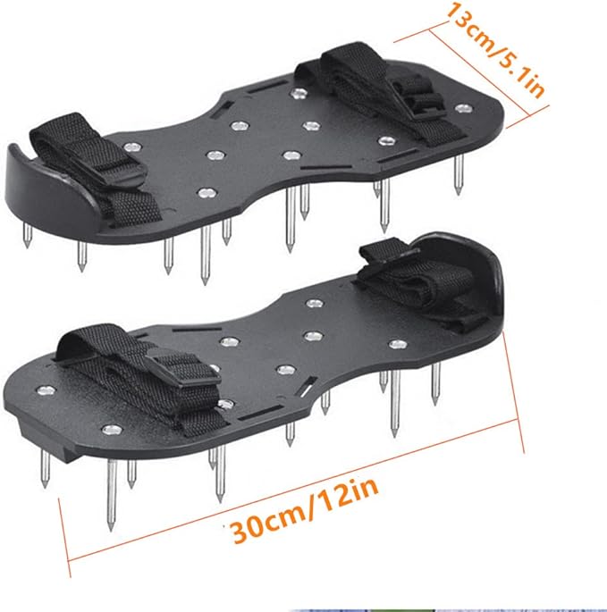 Lawn Aerator Shoes, Spike Shoes Lawn Aerator Tool Aeration Shoes for Epoxy Floor, Lawn Yard Patio Lawn Garden Yard (Black)