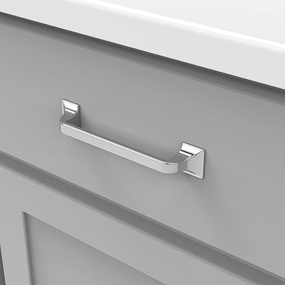 Hickory Hardware 1 Pack Solid Core Kitchen Cabinet Pulls, Luxury Cabinet Handles, Hardware for Doors & Dresser Drawers, 5-1/16 Inch (128mm) Hole Center, Chrome, Forge Collection