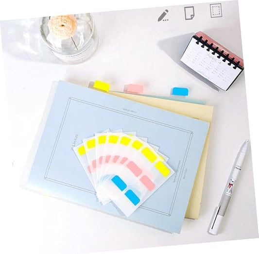 8 Sheets Vibrant Lined Sticky Index Stickers Notes Pastel Pads for Student Supplies