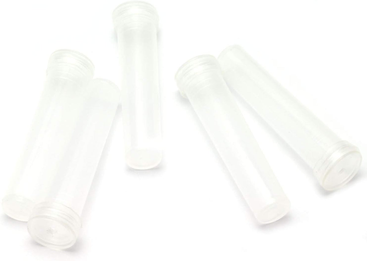 RuiLing 20pcs Transparent Flower Nutrition Tube Plastic Water Tube with Cap to Keep Flower Fresh for Wedding Event Arts Crafts Floral Hydroponic Container 72x18mm