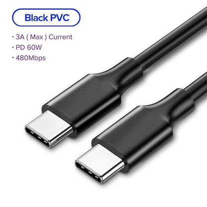 High Speed USB C to USB C Charging Cable 3FT - USBC Cable 480Mbps Speed Type C to Type C Charger Braided Durable, Fast Charging  Data Transfer (1-Pack)