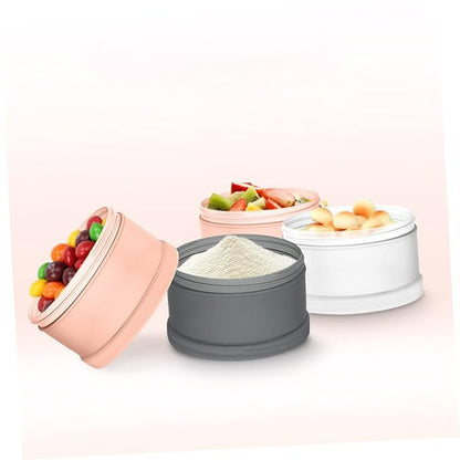 Kisangel 2pcs Box Milk Powder Box Kids Milk Powder Dispenser Outdoor Milk Powder Organizer Powder Container Three-Layer Milk Container Powder Milk Container Storage Box Pp Portable Baby