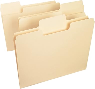 Smead SuperTab File Folder, Oversized 13-Cut Tab, Letter Size, Manila, 100 Per Box (10301)