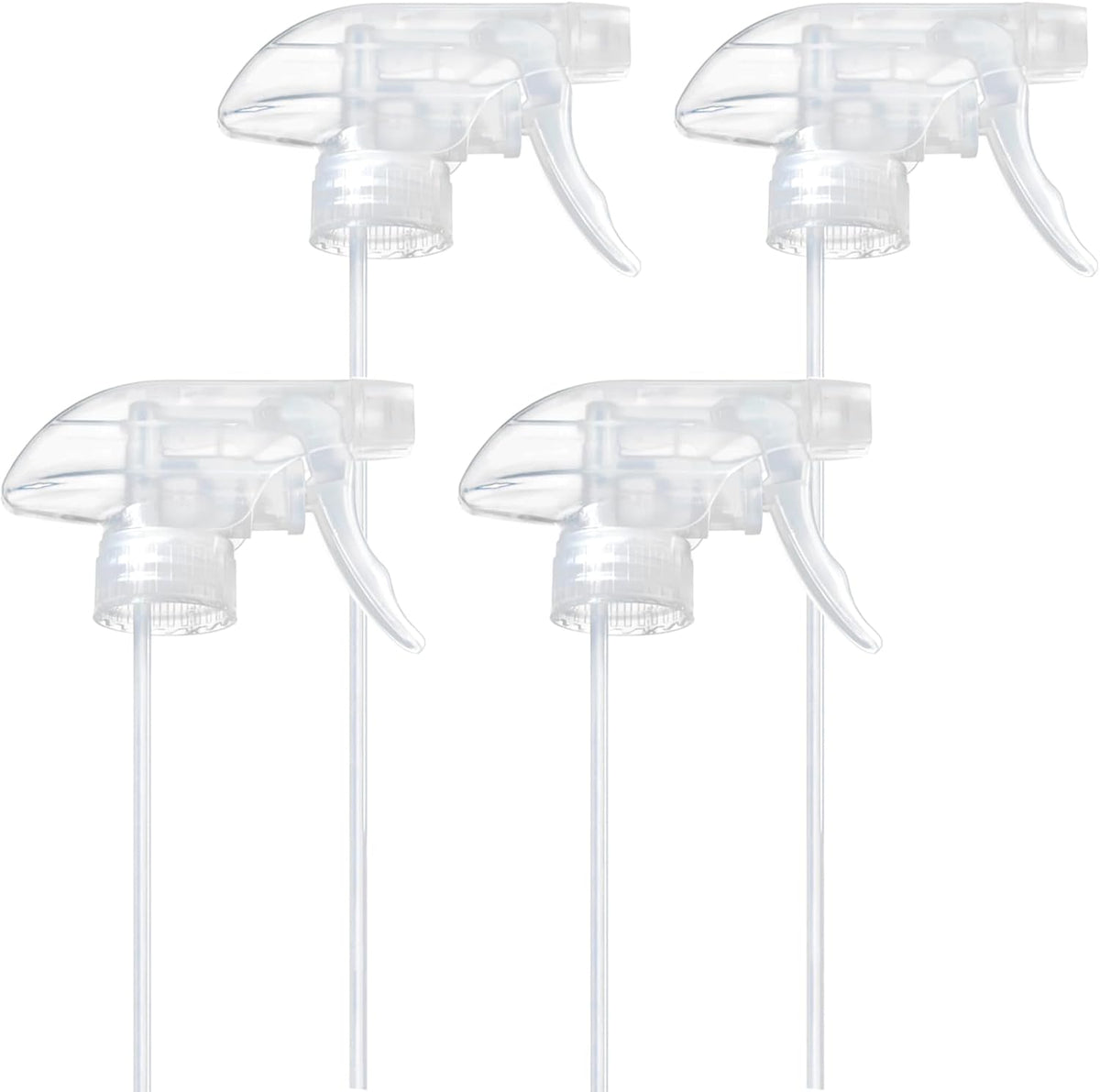 4-Pack Spray Nozzle for Bottles, Spray Bottle Nozzle Replacement with 3 Settings (Mist, Stream, Off) - Fits 8oz & 16oz Bottles for Garden, Kitchen, Pet, Car & Cleaning (Clear)