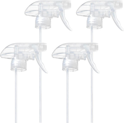 4-Pack Spray Nozzle for Bottles, Spray Bottle Nozzle Replacement with 3 Settings (Mist, Stream, Off) - Fits 8oz & 16oz Bottles for Garden, Kitchen, Pet, Car & Cleaning (Clear)