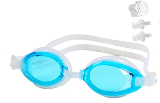 Diving Glasses Waterproof Soft Silicone Anti Fog Children Swimming Goggles With Nose Clip and Earplugs.